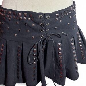 Jaded London Black studded pleated mini skirt
